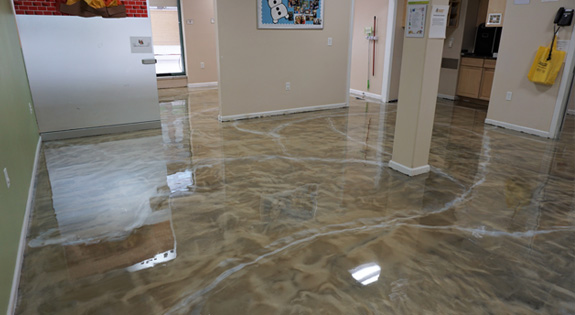 Pure metallic epoxy floor